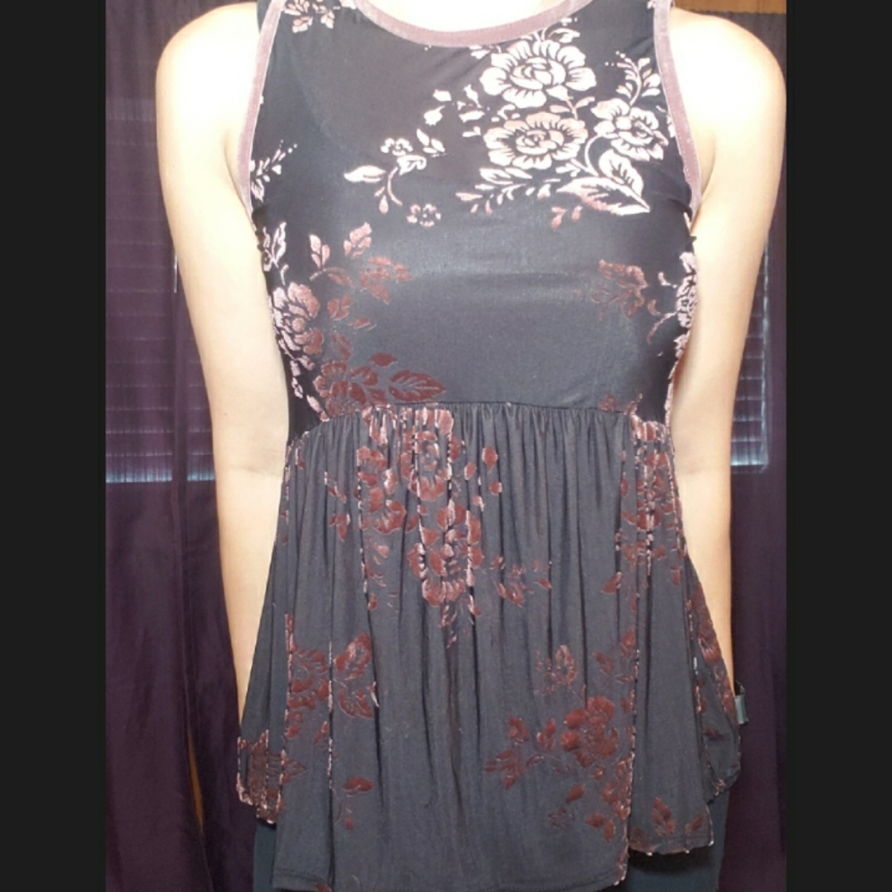 Velvet and sheer top